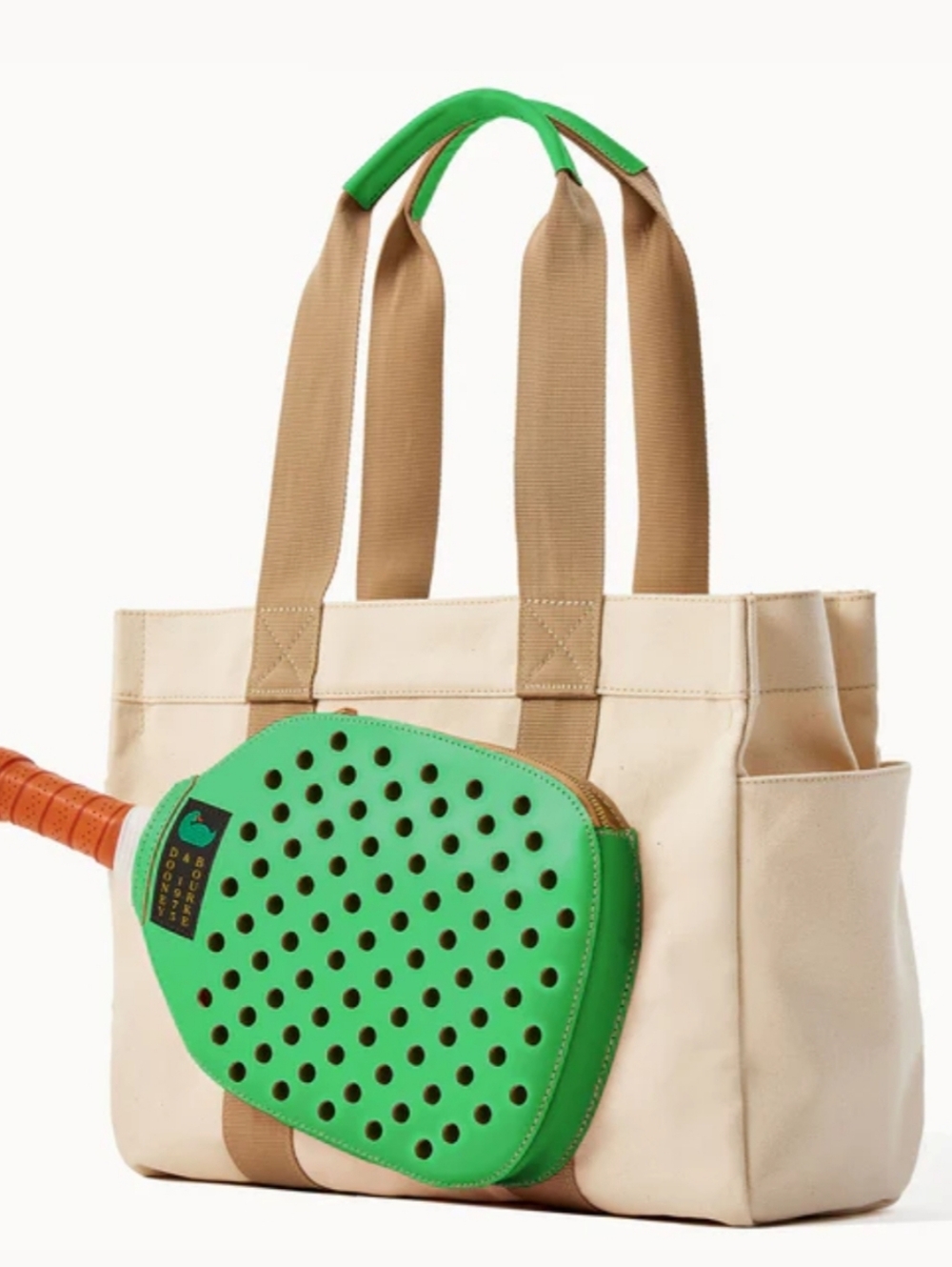 Dooney‎ & Bourke Canvas Pickleball Tote with Green Perforated Pouch